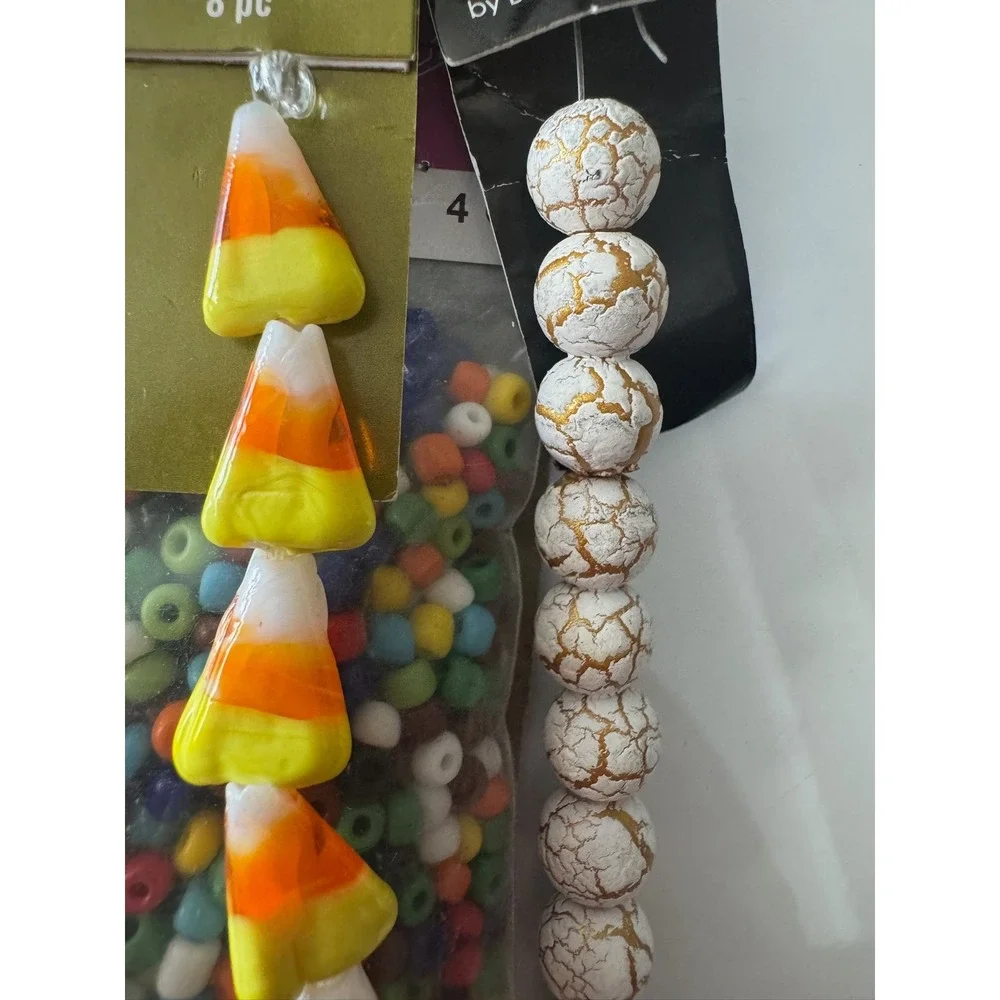 Bead Treasures Bead Landing Candy‎ Corn Crackle E Beads 6/0 Glass Bundle